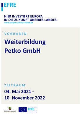 Förderung durch die Investitionsbank Sachsen-Anhalt für das Vorhaben Weiterbildung Betrieb